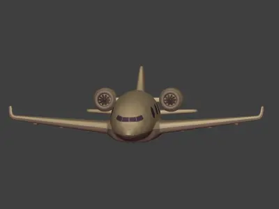 Cartoon Private Jet Low-poly 3D model