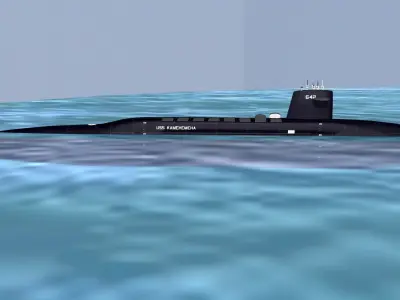 Ben Franklin Class USS Kamehemeha SSBN-642 3D model