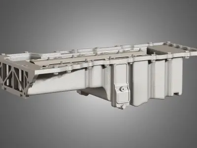 Oil Pan with Cover and Bolts 3D model