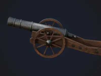 Cannon Low-poly 3D model 20