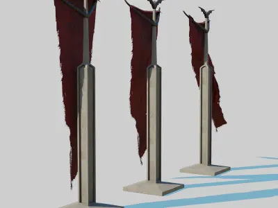 Dark Fantasy Banner 3D model