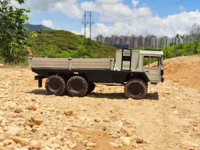 Crawler Cat 1 6x6 Sideboard Flatbed - 1-10 RC body attachment 3D print model