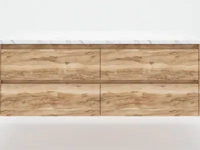 Wood and Marble Furniture Free low-poly 3D model