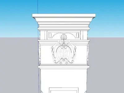 indian jodhpuri stone piller column Low-poly 3D model