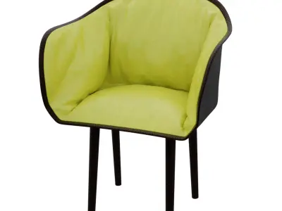 Modern Yellow Plastic Chair Free 3D model
