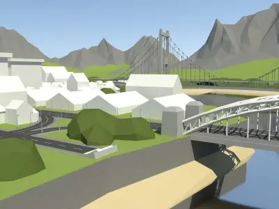 Low Poly Road Pack Free low-poly 3D model