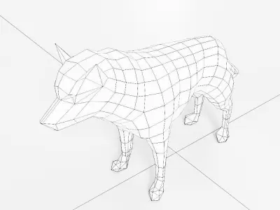 Dog 3d model polygonal Low-poly 3D model