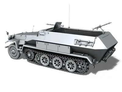 SD KFZ 251 1 Ausf B - Hanomag Halftruck 3D model
