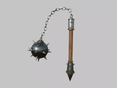 Medieval Flail 02 Steel - Character Fantasy Weaponry Low-poly 3D model