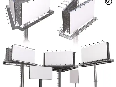 Street and Road Billboard Low-poly 3D model