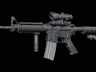 M4A1-ACOG Low-poly 3D model