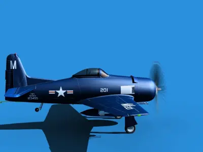 Grumman F8F-2 Bearcat V13 3D model