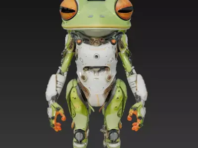 Cyber Frog - Mecha Amphibian Character 3D Model 3D print model buy