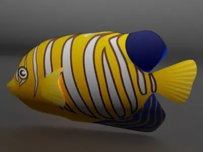 Angel Fish  Low-poly 3D model