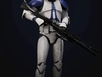 Star wars Clone Trooper 2 phase Low-poly 3D model