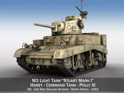 M3 Light Tank Honey - Polly III 3D model