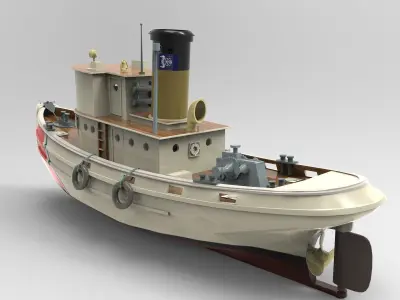 Tug boat 3D model