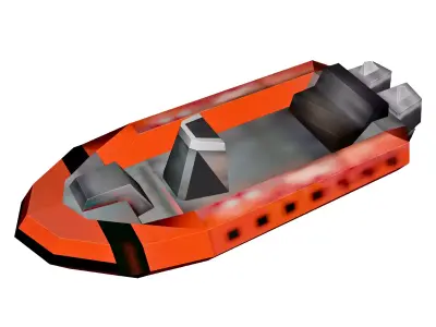 Stylized Inflatable Rescue Speedboat 3D model