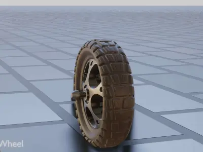E-Scooter Front-Wheel with Procedural PBR Material Setup 3D model