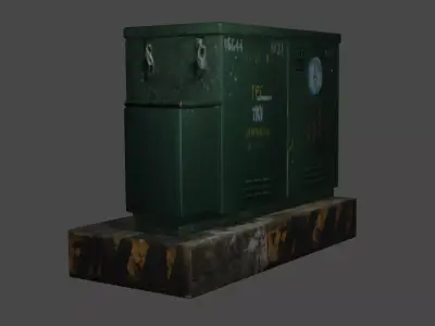 Electrical Distribution Cabinet low-poly 3d model 3D model