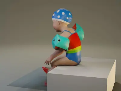 SwwimmingPool Child Female ACC0203007 Low-poly 3D model