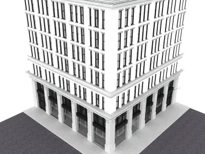 New York corner building 3D model