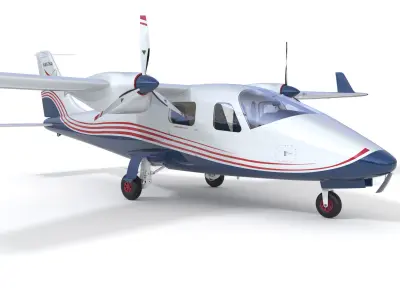 Aircraft Electric NASA Maxwell X-57 Mod II with Interior 3D model