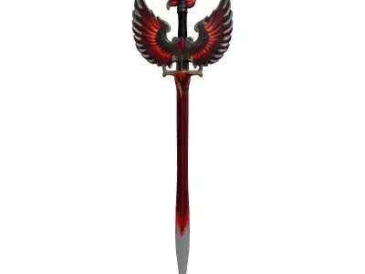 Red Phoenix Fantasy Sword 3D model
