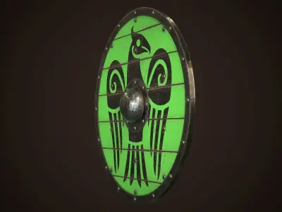 Viking Shield 15 Low-poly 3D model