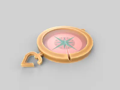 Stylized compass Low-poly 3D model