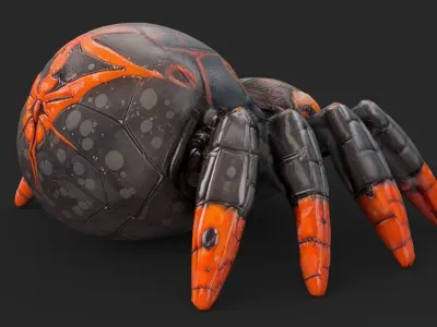 Tarantula Cartoon Low-poly 3D model