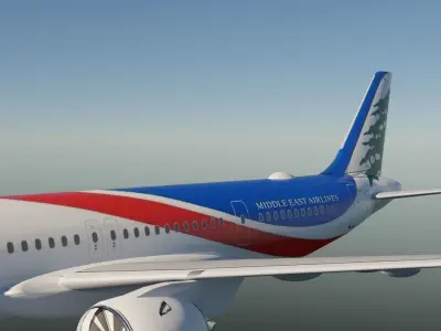 Middle East Airlines A321 Neo 321 nx more liveries in desc Low-poly 3D model