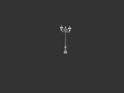 Ornate Iron Street Lamp Low-poly 3D model