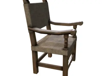 Ornate Chair Low-poly 3D model