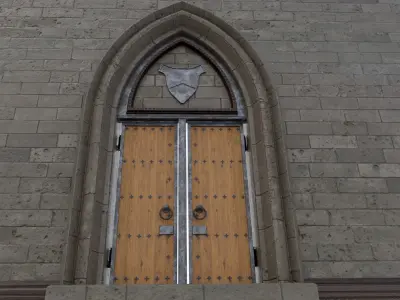 Medieval Door Low-poly 3D model