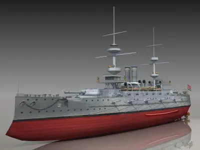 Dreadnought Battleship HMS Majestic 1895 3D model