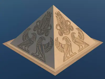 Futuristic Egyptian Pyramids - 004 - Topology 3D model