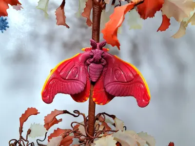 Realistic Atlas moth 3D print model