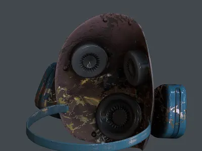 Gas mask helmet 3d model scifi Low-poly Low-poly 3D model
