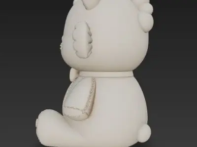 3D Printable Cute Fish Bear Figurine 3D print model