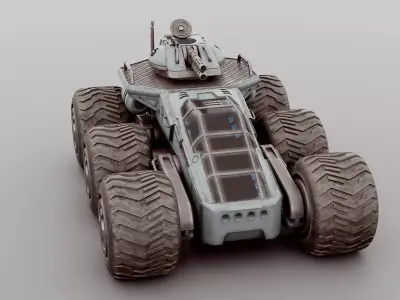 MILITARY VEHICLE M-100 Rigged 3D model