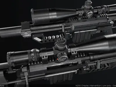 M200 Cheytac Intervention PBR GameReady Low-poly 3D model