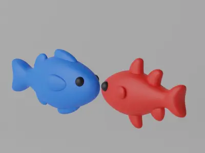 Cartoon Cute Fish 3D model
