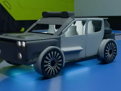 concept suv car Low-poly 3D model