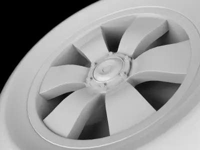 Non-textured Car Wheel Free 3D model