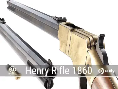 PBR Henry Rifle 1860 Low-poly 3D model