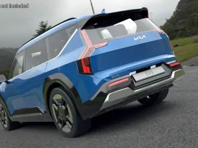 KIA EV9 SUV Ocean Blue 3D model