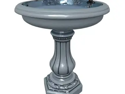 Elegant Bird Bath 3D Model Low-poly 3D model