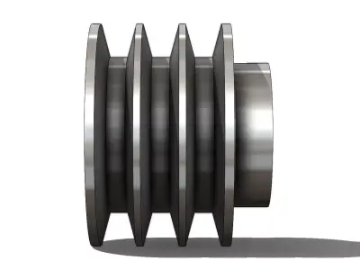 Polia Canais V 3VB 100mm F43 Groove Pulley 3D model