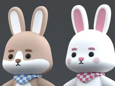 Cute Bunny Free 3D model